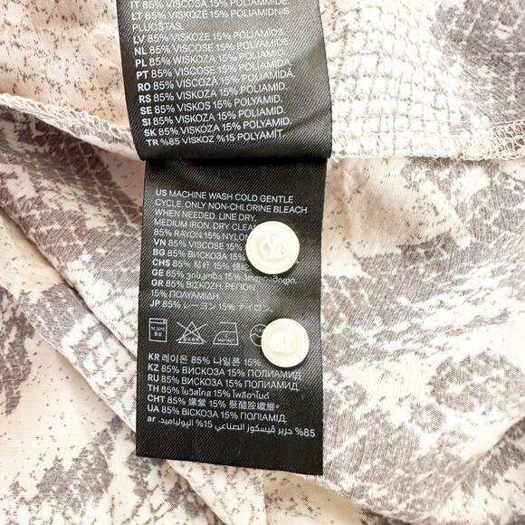 H&M Snakeskin Print Shirt Dress Tunic Top XS Long Sleeve Tie Waist - Picture 6 of 9